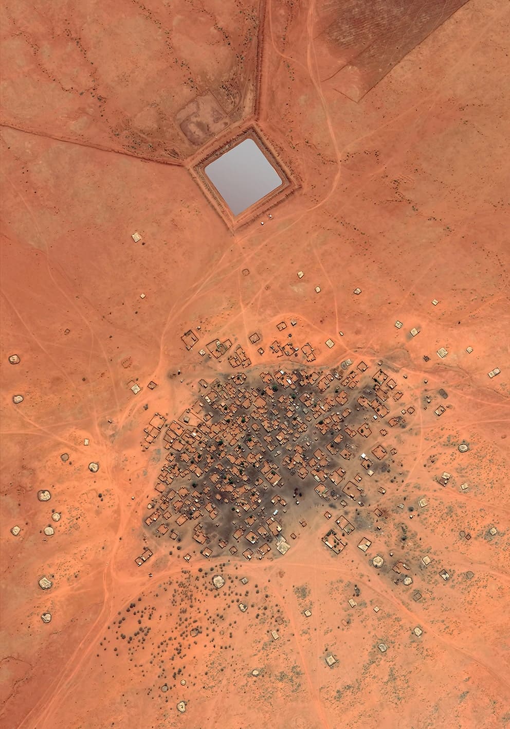 Human’s City 8 Sudan (with mirror), 2020, satellite photography, cm 120×84, limited edition 9