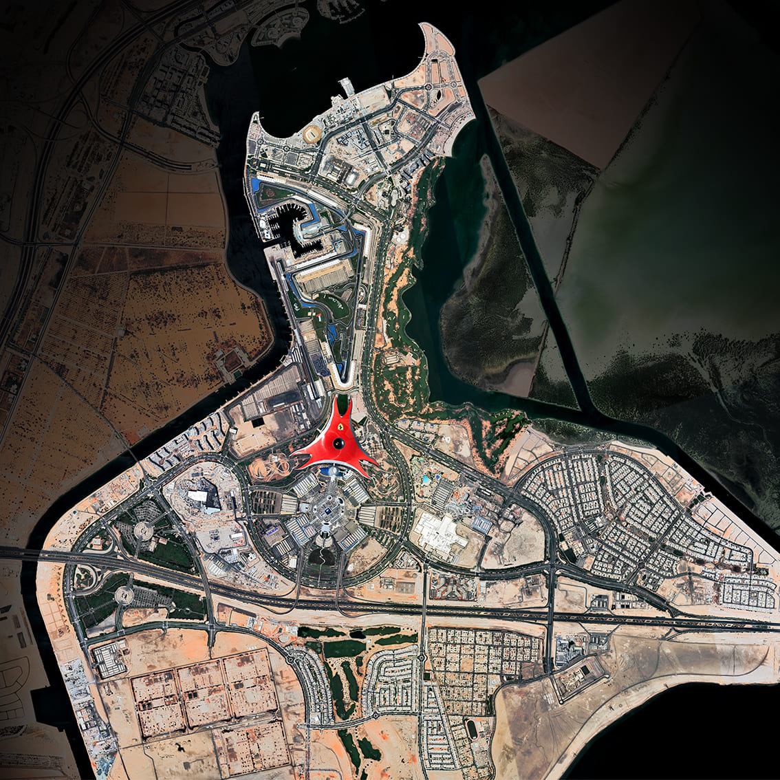 Human’s City 12 Abu Dhabi GP, 2021, satellite photography, cm 100×100, limited edition 9