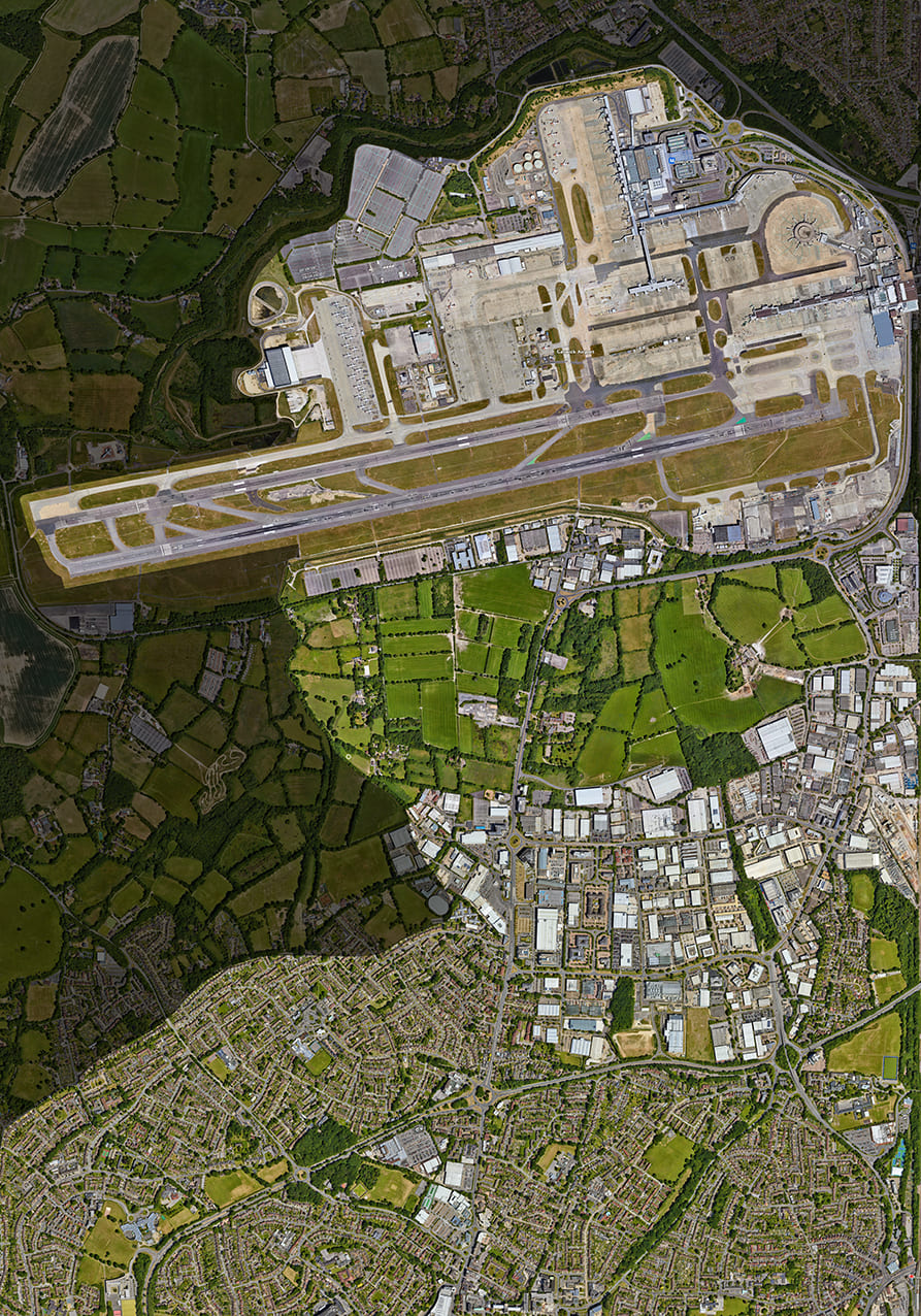 Human’s City 13 Gatwick London airport, 2021, satellite photography, cm 120×84, limited edition 9