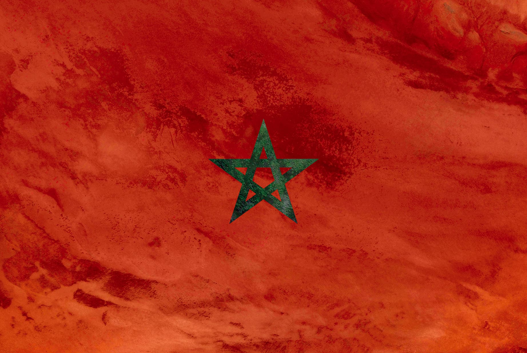 Marocco Earth Flag, 2018, DIGITAL COLLAGE OF SATELLITE PHOTOGRAPHY FROM Qatar, Australia, diasec print CM 67×100, edition of 9