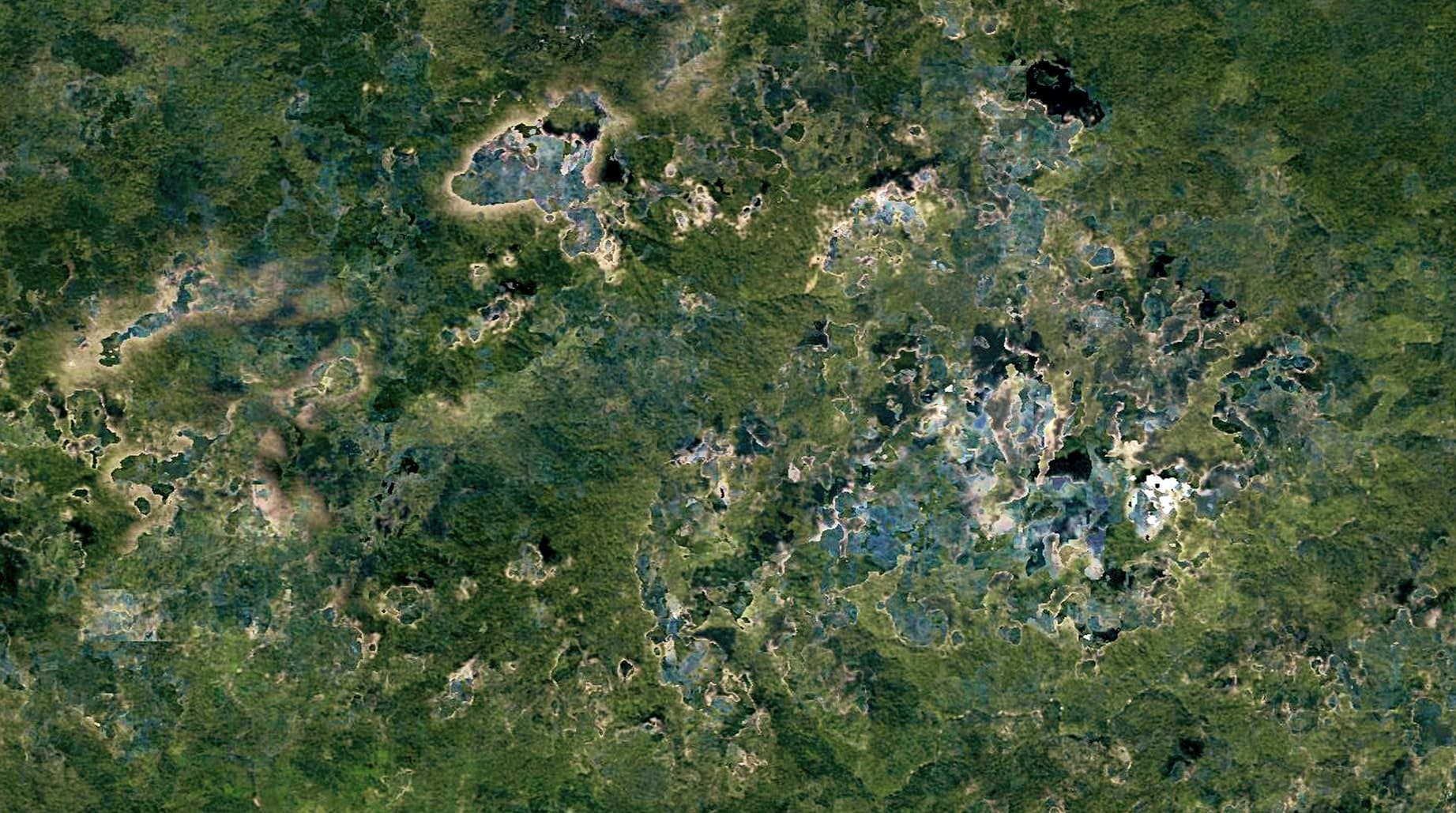 Hidden opium fields Colombia, 2017, satellite photography, cm 67×120, limited edition 9